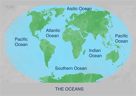 4 oceans - Oceans are areas of salty water that fill enormous basins on the Earth’s surface. Even though Earth has one continuous body of saltwater, scientists and geographers divide it into five different sections. From biggest to smallest, they are the Pacific, the Atlantic, the Indian, the Southern, and the Arctic Oceans. Oceans are deep as well as wide.